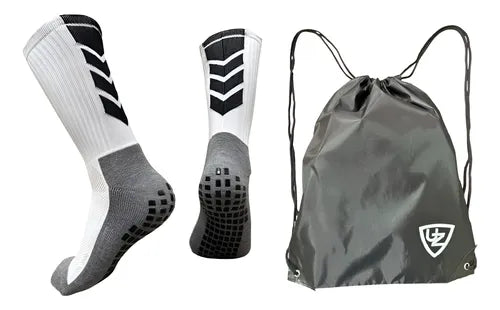 Meião Socks Meia Antiderrapante Cano Médio + Bolsa Futebol